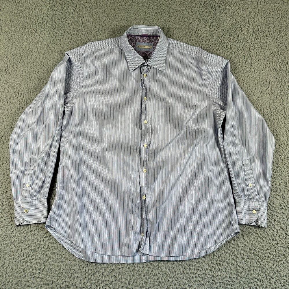 Mason's Shirt  Men's XL Multi Color Striped Button Up Cotton Made‎ In Italy